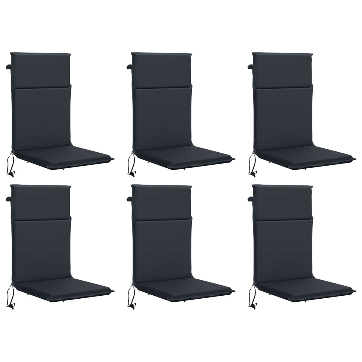 vidaXL High Back Chair Cushion GEMERT 6 pcs 100% Polyester Dark Blue