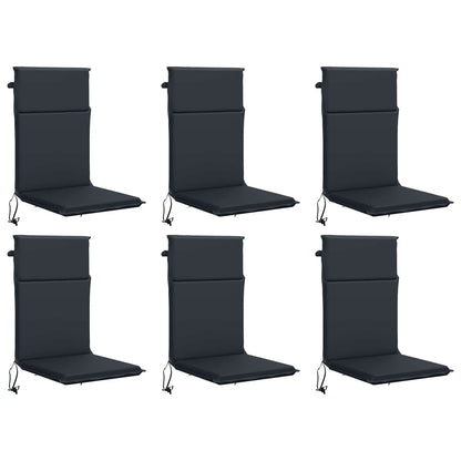 vidaXL High Back Chair Cushion GEMERT 6 pcs 100% Polyester Dark Blue