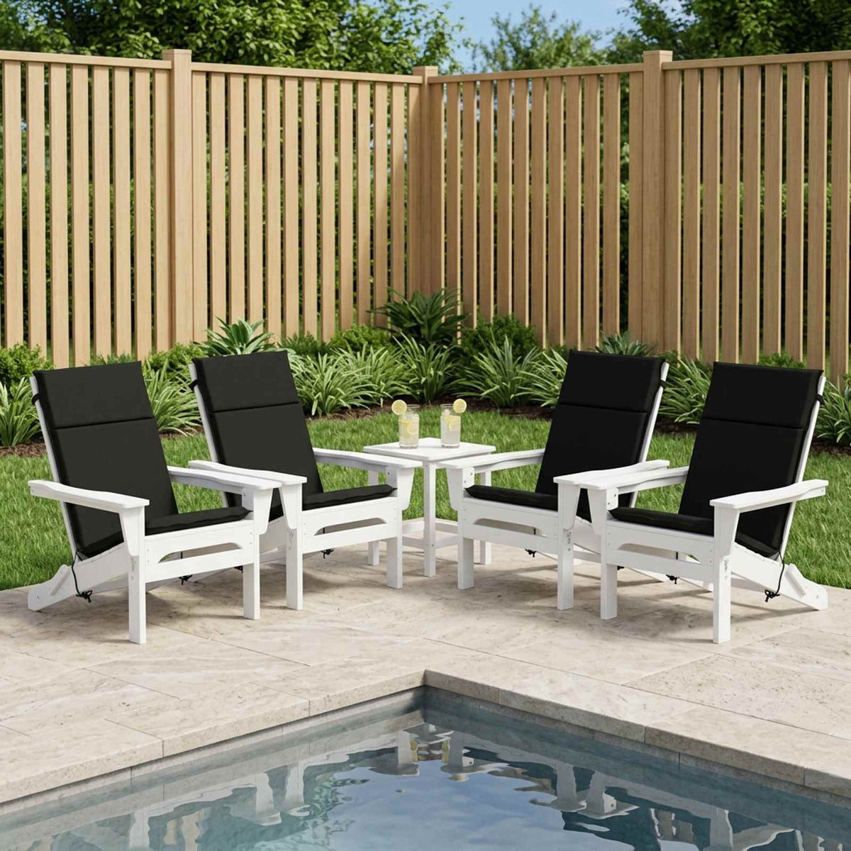 vidaXL High Back Chair Cushion GEMERT 6 pcs 100% Polyester Black
