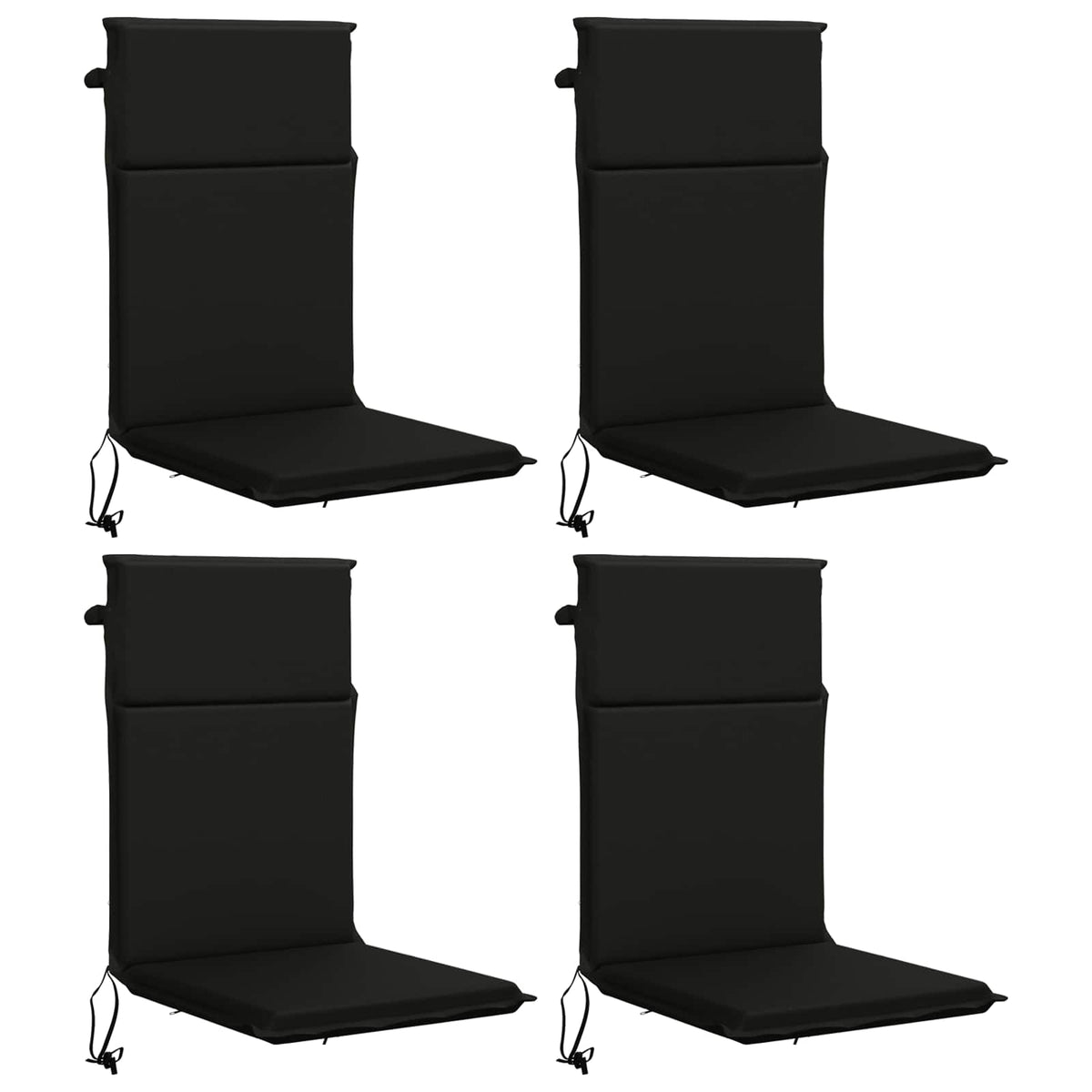 vidaXL High Back Chair Cushion GEMERT 4 pcs 100% Polyester Black