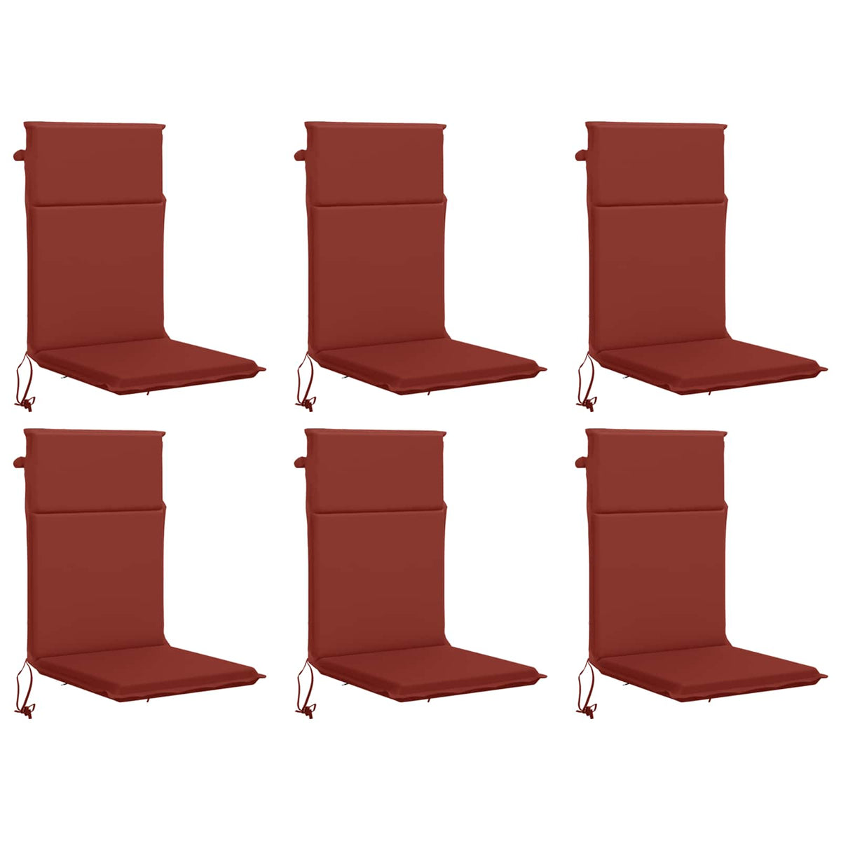 vidaXL High Back Chair Cushion GEMERT 6 pcs 100% Polyester Red