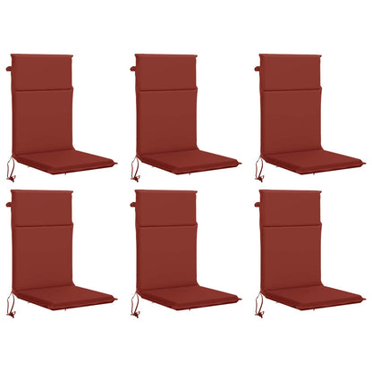 vidaXL High Back Chair Cushion GEMERT 6 pcs 100% Polyester Red