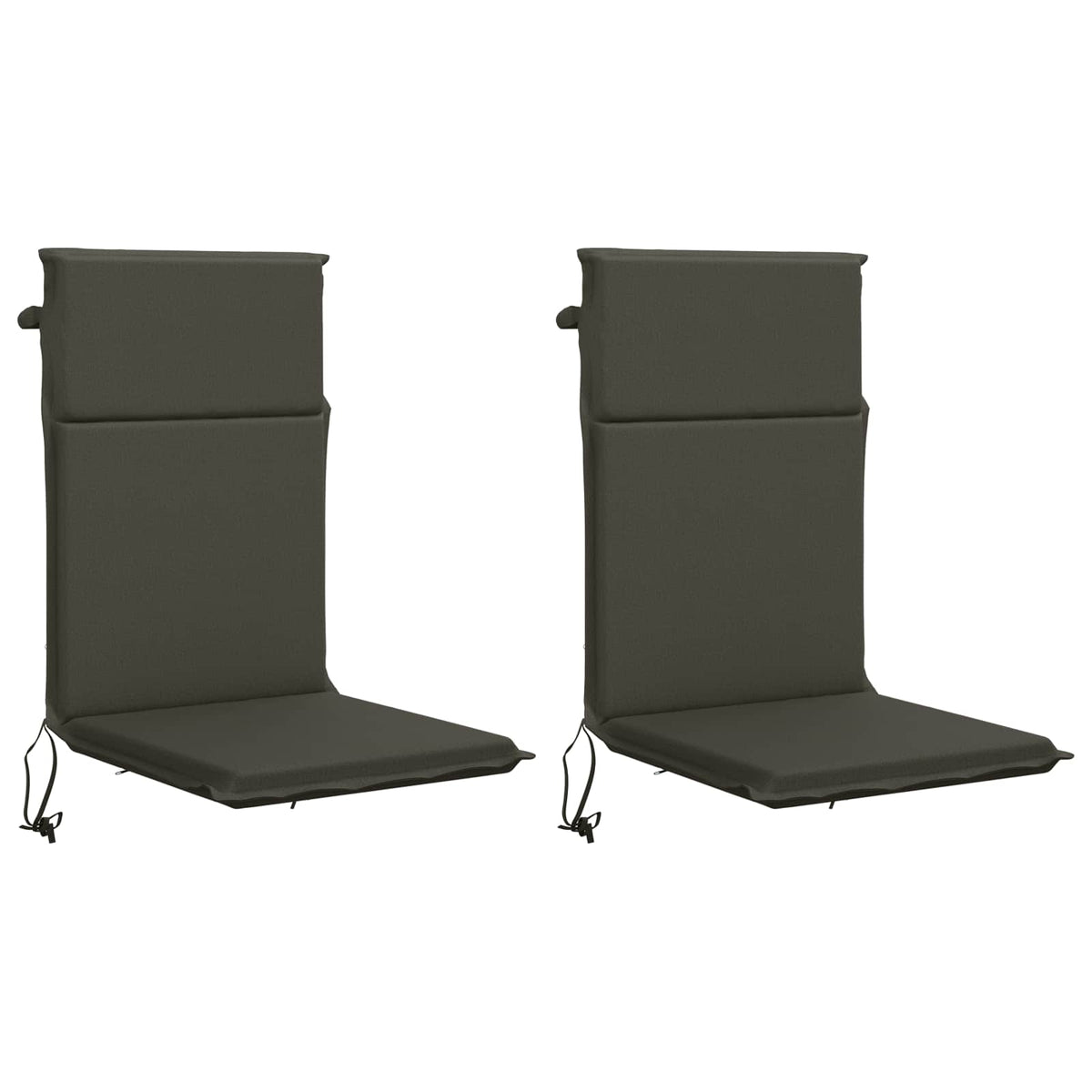 vidaXL High Back Chair Cushion GEMERT 2 pcs 100% Polyester Anthracite