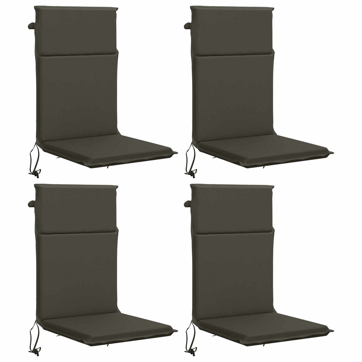 vidaXL High Back Chair Cushion GEMERT 4 pcs 100% Polyester Anthracite
