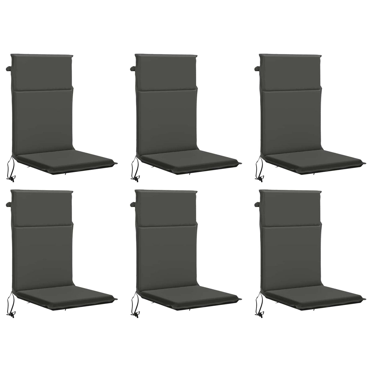vidaXL High Back Chair Cushion GEMERT 6 pcs 100% Polyester Anthracite