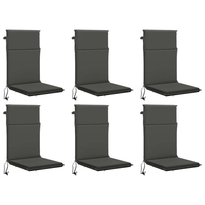 vidaXL High Back Chair Cushion GEMERT 6 pcs 100% Polyester Anthracite