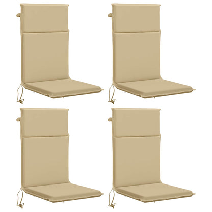 vidaXL High Back Chair Cushion GEMERT 4 pcs 100% Polyester Beige