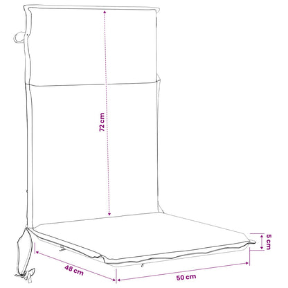 vidaXL 2-Piece High Back Bhair Cushions GEMERT 2 pcs 100% Polyester