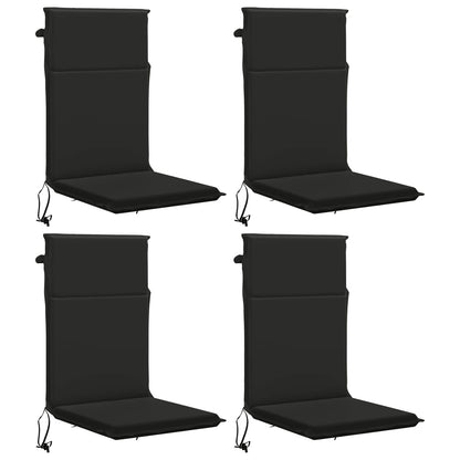 vidaXL High Back Chair Cushion GEMERT 4 pcs 100% Polyester Black