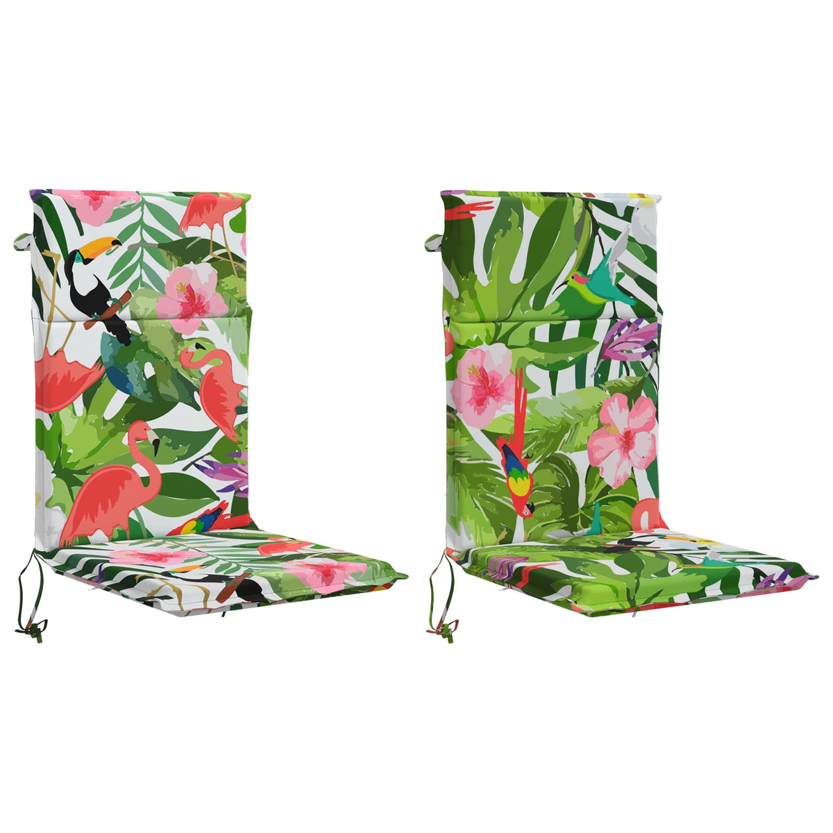 vidaXL High Back Chair Cushion GEMERT 2 pcs 100% Polyester Multicolour