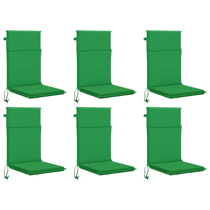 vidaXL High Back Chair Cushion GEMERT 6 pcs 100% Polyester Green