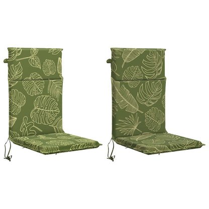 vidaXL High Back Chair Cushion GEMERT 2 pcs 100% Polyester Leaf Design
