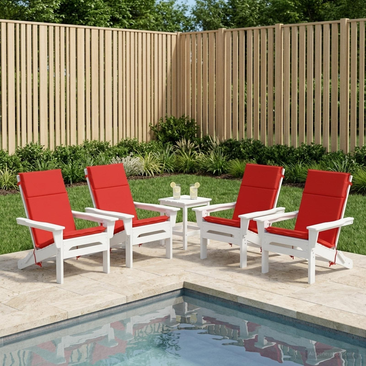 vidaXL High Back Chair Cushion GEMERT 6 pcs 100% Polyester Red