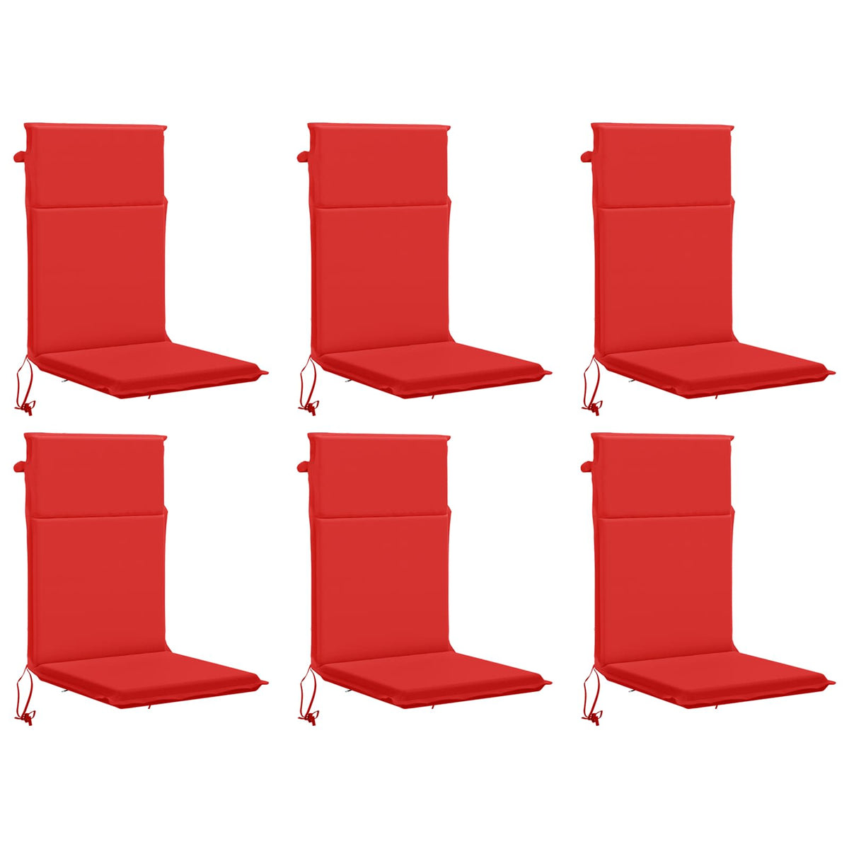 vidaXL High Back Chair Cushion GEMERT 6 pcs 100% Polyester Red