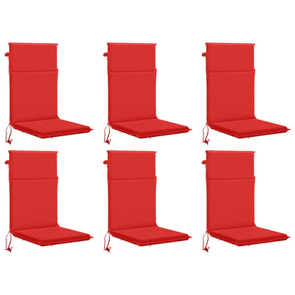 vidaXL High Back Chair Cushion GEMERT 6 pcs 100% Polyester Red