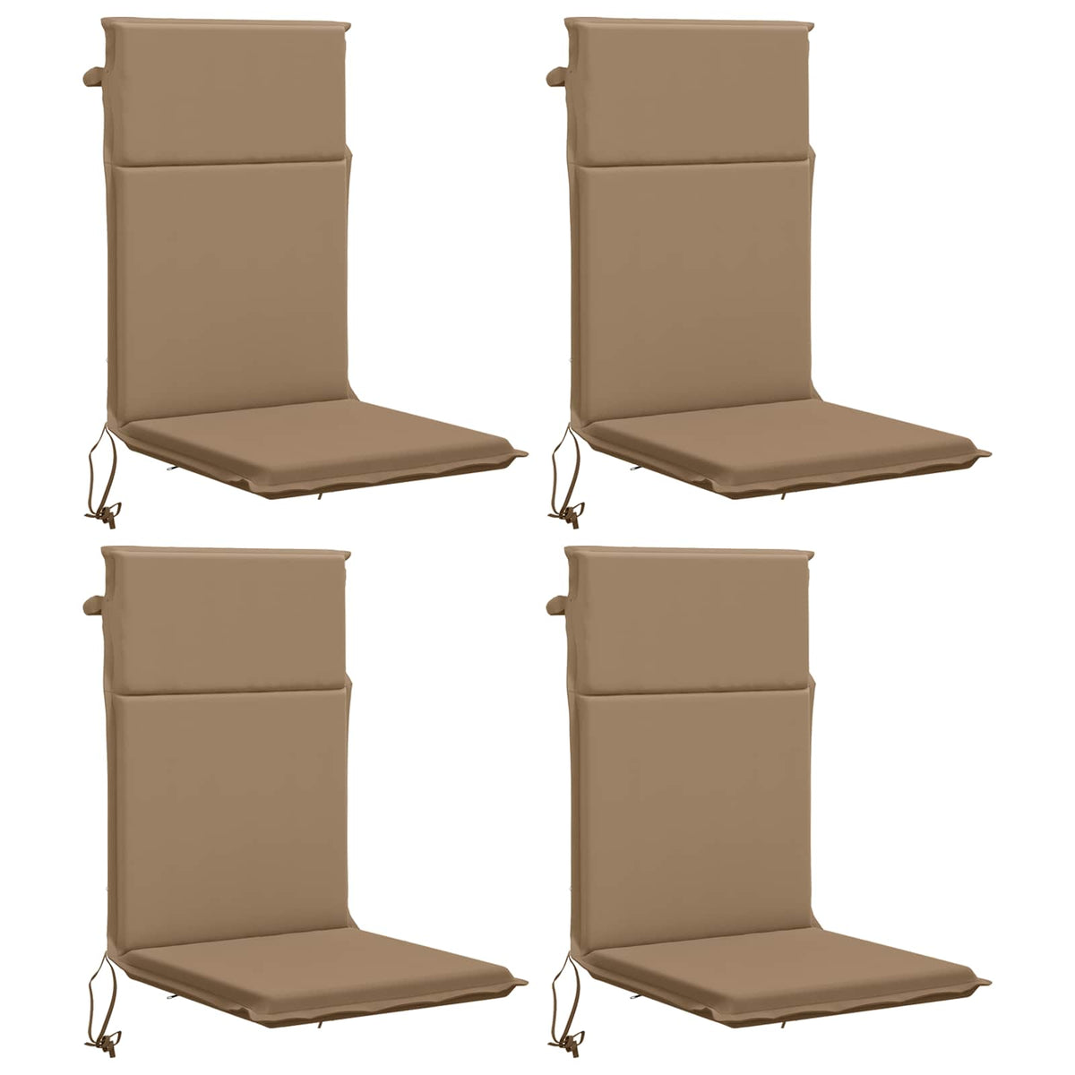 vidaXL High Back Chair Cushion GEMERT 4 pcs 100% Polyester Taupe