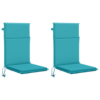 vidaXL High Back Chair Cushion GEMERT 2 pcs 100% Polyester Turquoise