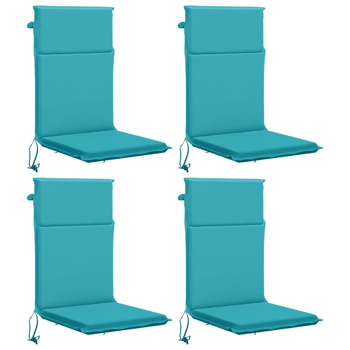 vidaXL High Back Chair Cushion GEMERT 4 pcs 100% Polyester Turquoise