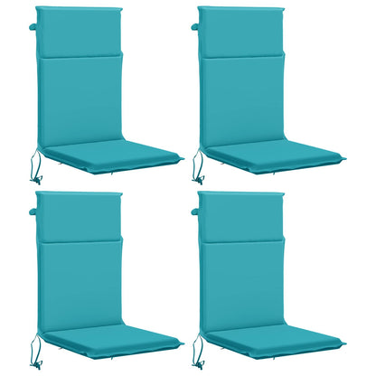 vidaXL High Back Chair Cushion GEMERT 4 pcs 100% Polyester Turquoise