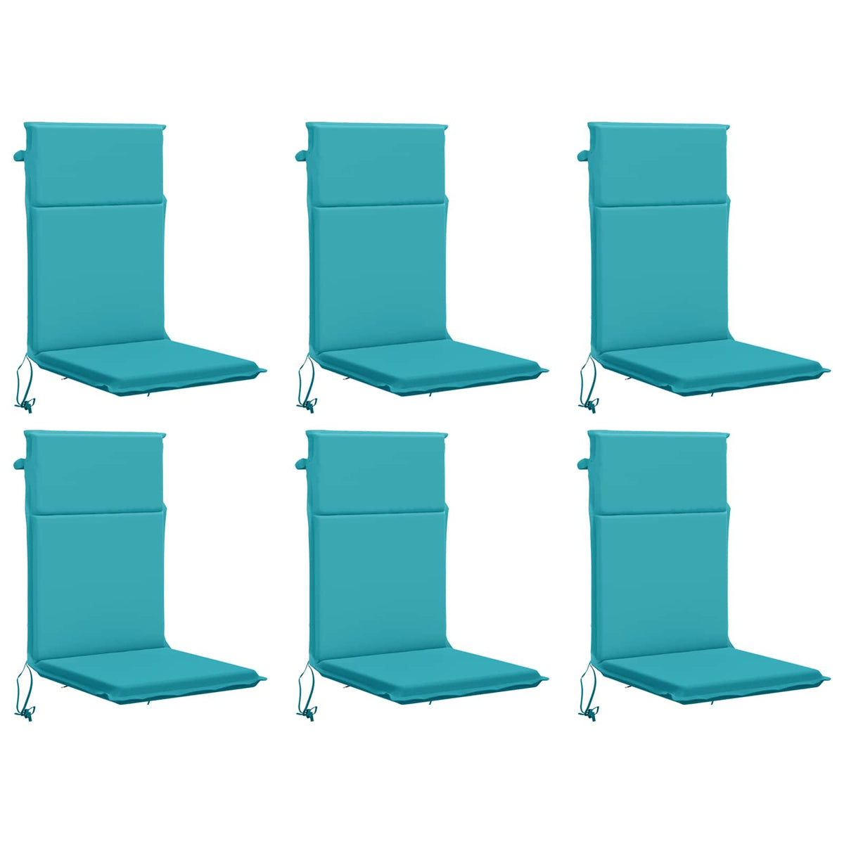vidaXL High Back Chair Cushion GEMERT 6 pcs 100% Polyester Turquoise