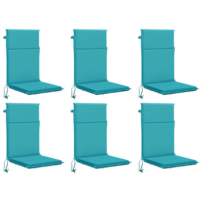 vidaXL High Back Chair Cushion GEMERT 6 pcs 100% Polyester Turquoise