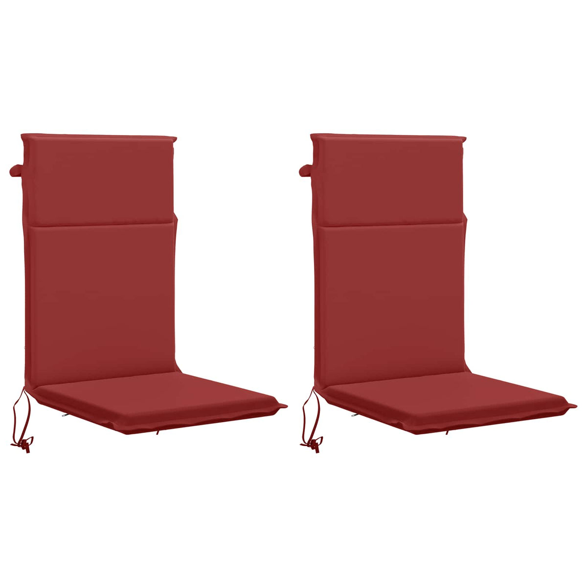 vidaXL High Back Chair Cushion GEMERT 2 pcs 100% Polyester Wine Red