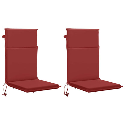 vidaXL High Back Chair Cushion GEMERT 2 pcs 100% Polyester Wine Red