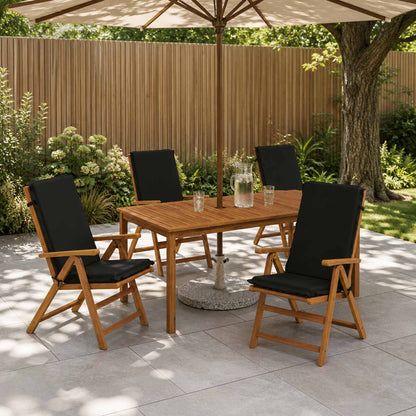 vidaXL High Back Chair Cushion GEMERT 4 pcs 100% Polyester Black