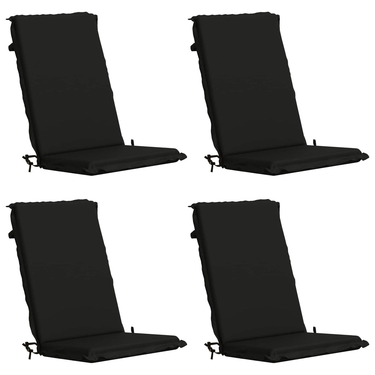 vidaXL High Back Chair Cushion GEMERT 4 pcs 100% Polyester Black