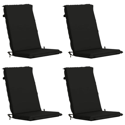 vidaXL High Back Chair Cushion GEMERT 4 pcs 100% Polyester Black