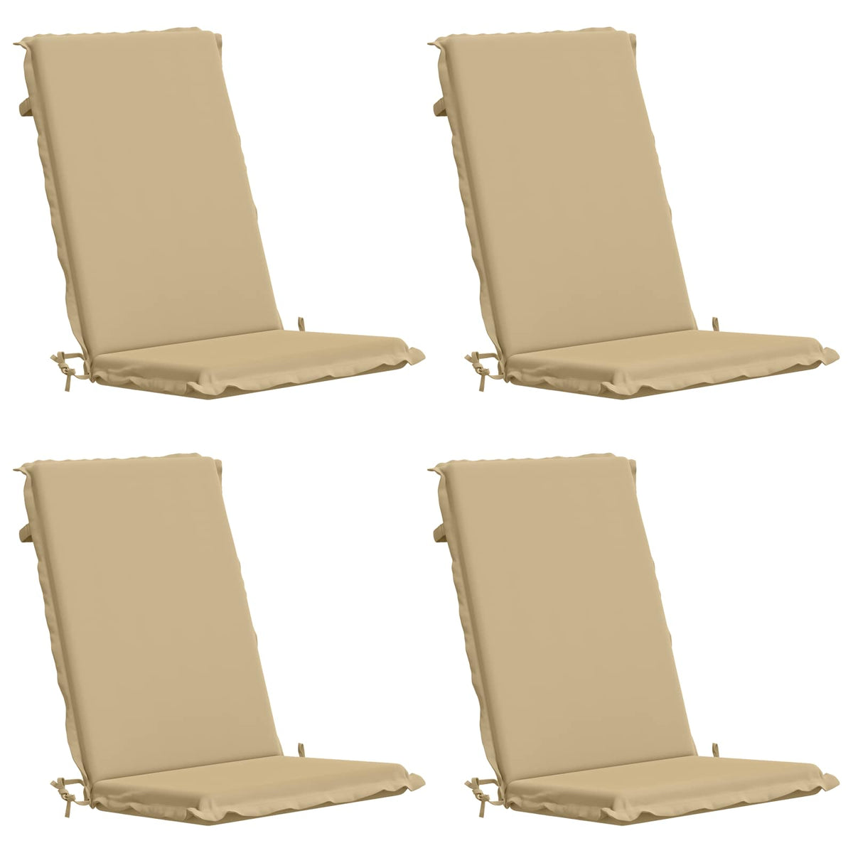 vidaXL High Back Chair Cushion GEMERT 4 pcs 100% Polyester Beige