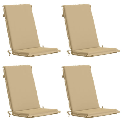 vidaXL High Back Chair Cushion GEMERT 4 pcs 100% Polyester Beige