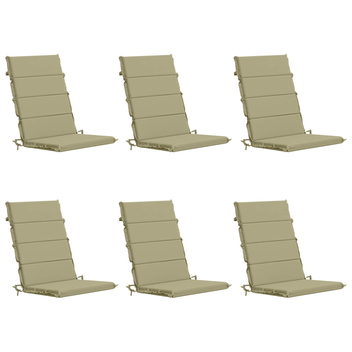 vidaXL 6-Piece High Back Bhair Cushions GEMERT 100% Polyester