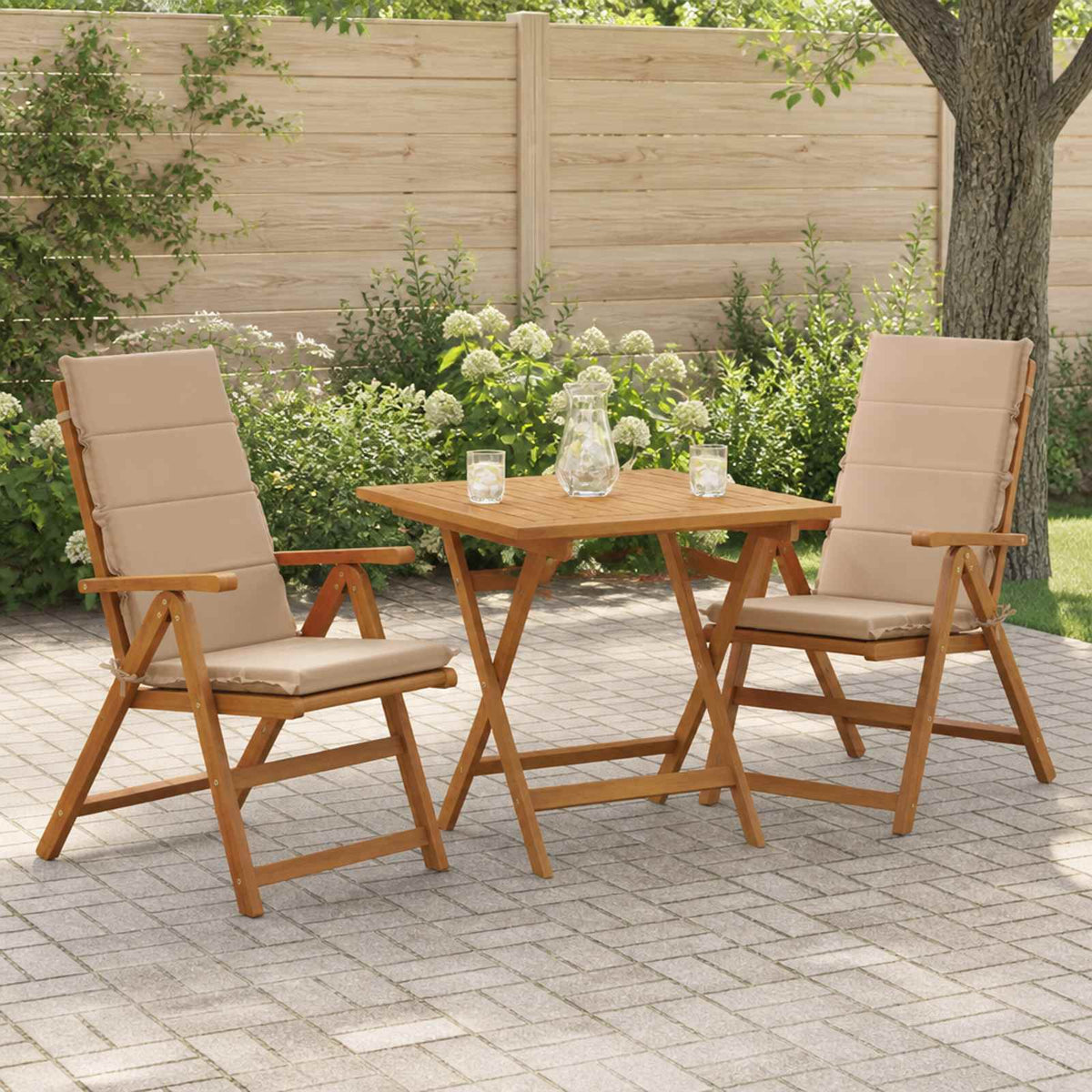 vidaXL 2-Piece High Back Bhair Cushions GEMERT 100% Polyester Sand