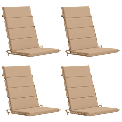 vidaXL High Back Chair Cushion GEMERT 4 pcs 100% Polyester Sand