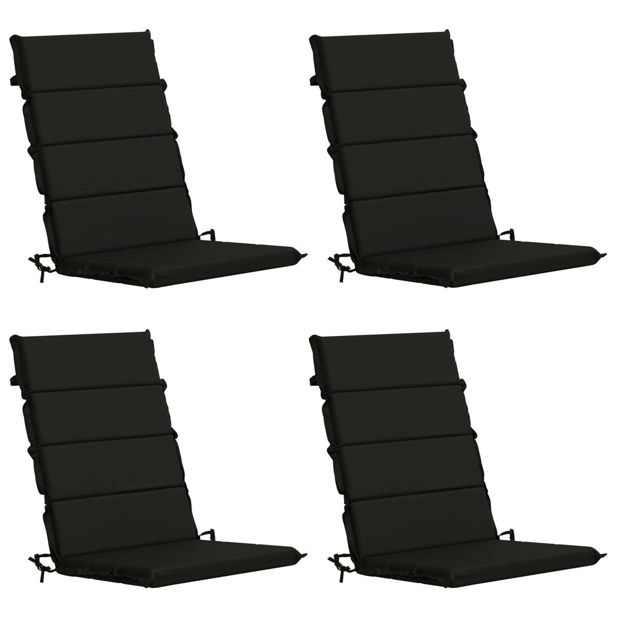 vidaXL 4-Piece High Back Bhair Cushions GEMERT 100% Polyester Black