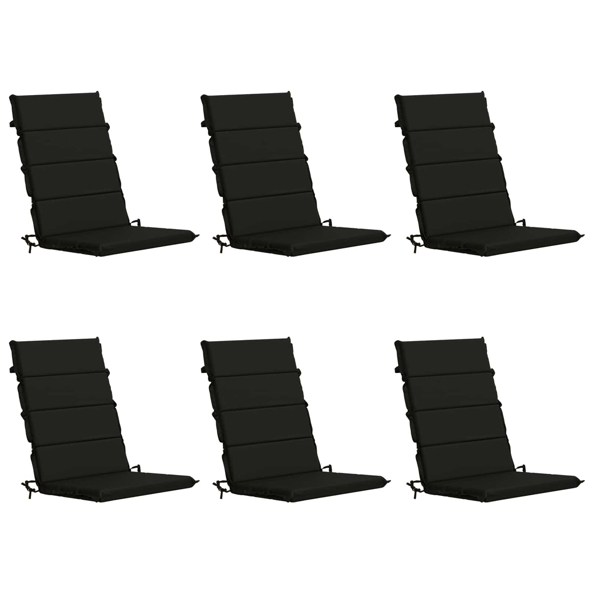 vidaXL 6-Piece High Back Bhair Cushions GEMERT 100% Polyester Black