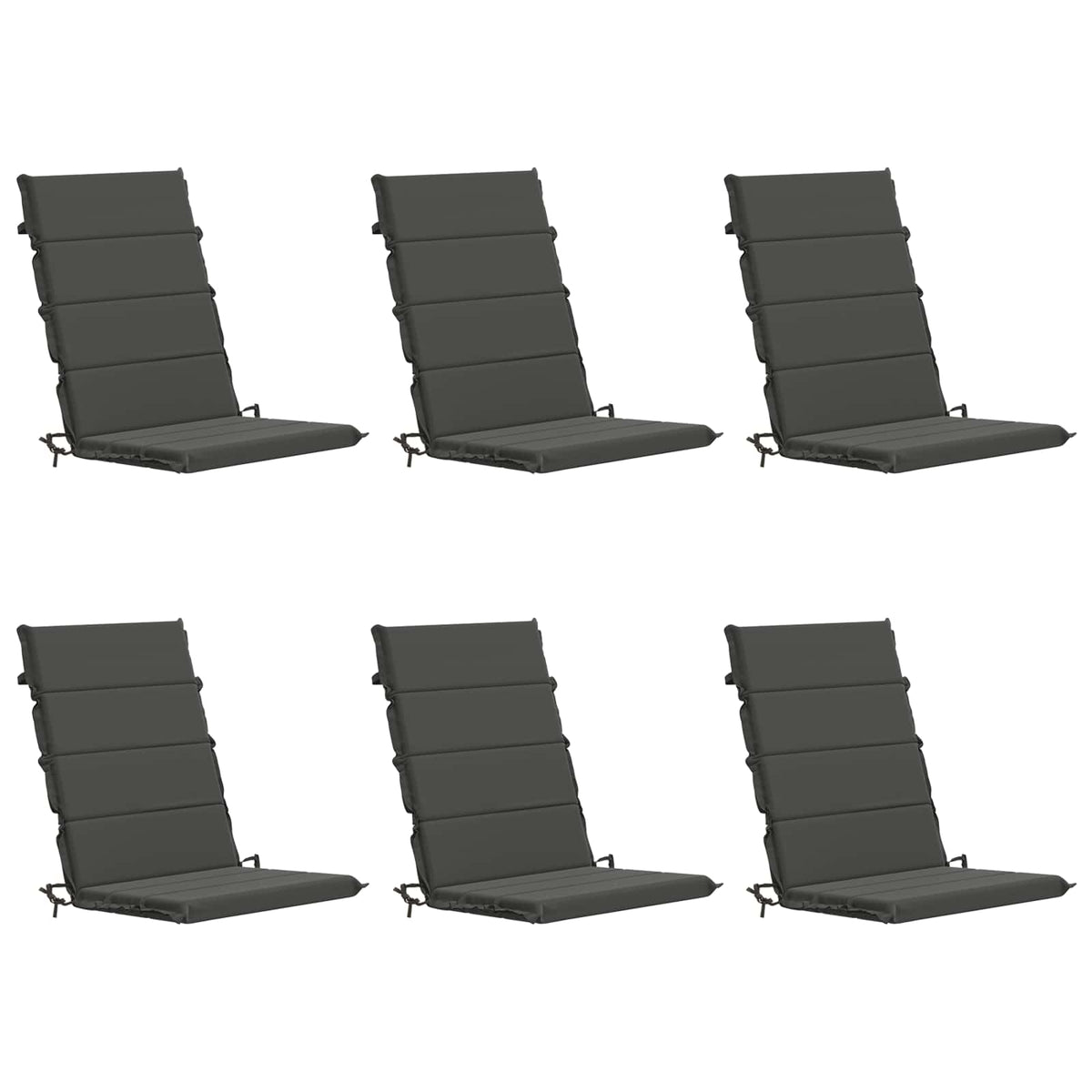 vidaXL High Back Chair Cushion GEMERT 6 pcs 100% Polyester Anthracite