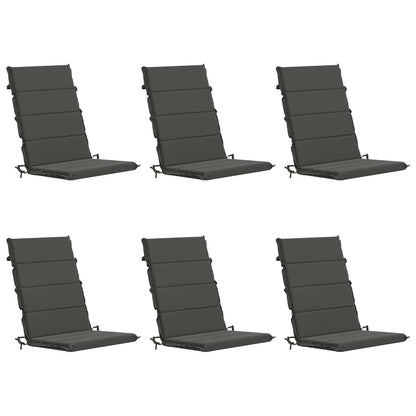 vidaXL High Back Chair Cushion GEMERT 6 pcs 100% Polyester Anthracite