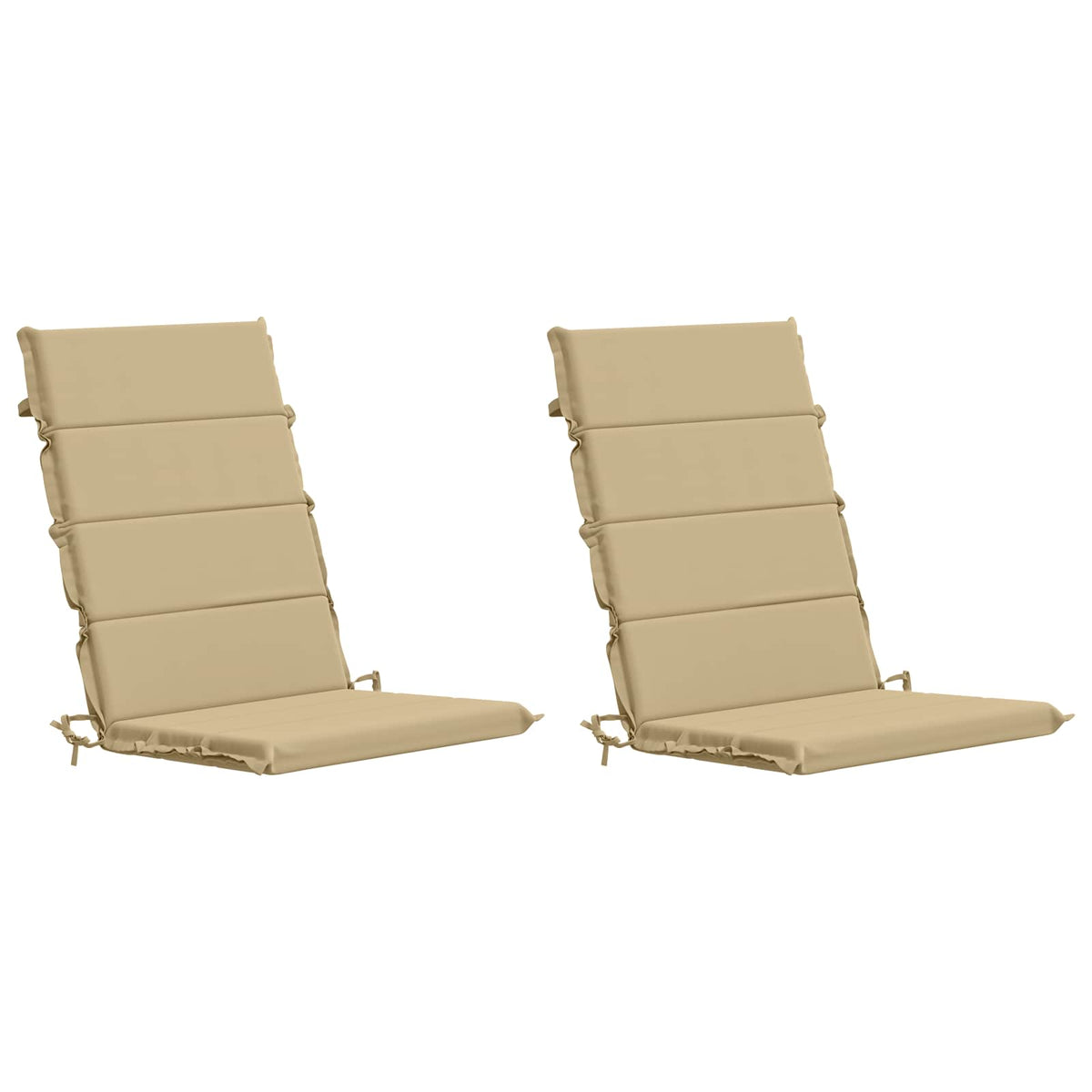 vidaXL 2-Piece High Back Bhair Cushions GEMERT 100% Polyester Beige