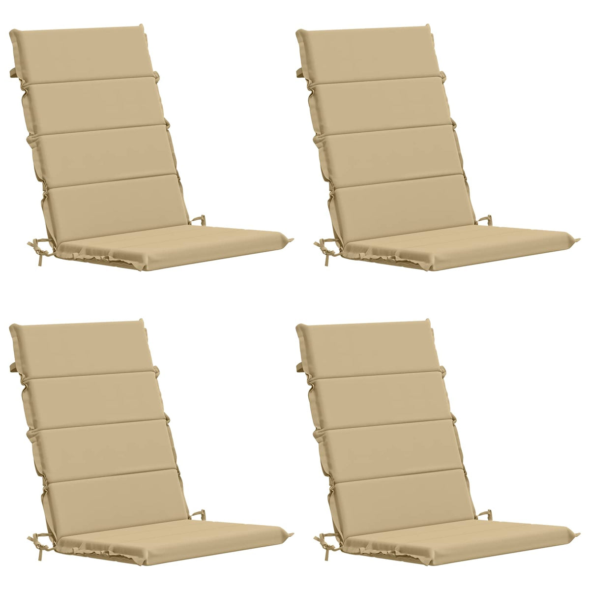 vidaXL 4-Piece High Back Bhair Cushions GEMERT 100% Polyester Beige