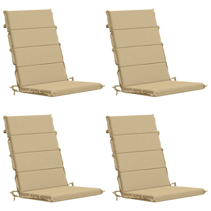 vidaXL 4-Piece High Back Bhair Cushions GEMERT 100% Polyester Beige