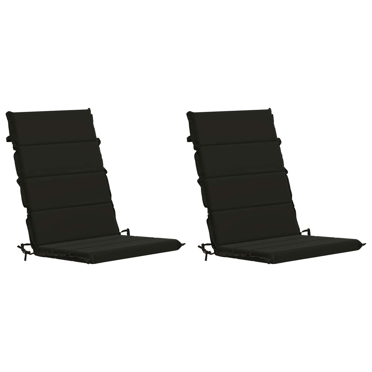 vidaXL High Back Chair Cushion GEMERT 2 pcs 100% Polyester Black
