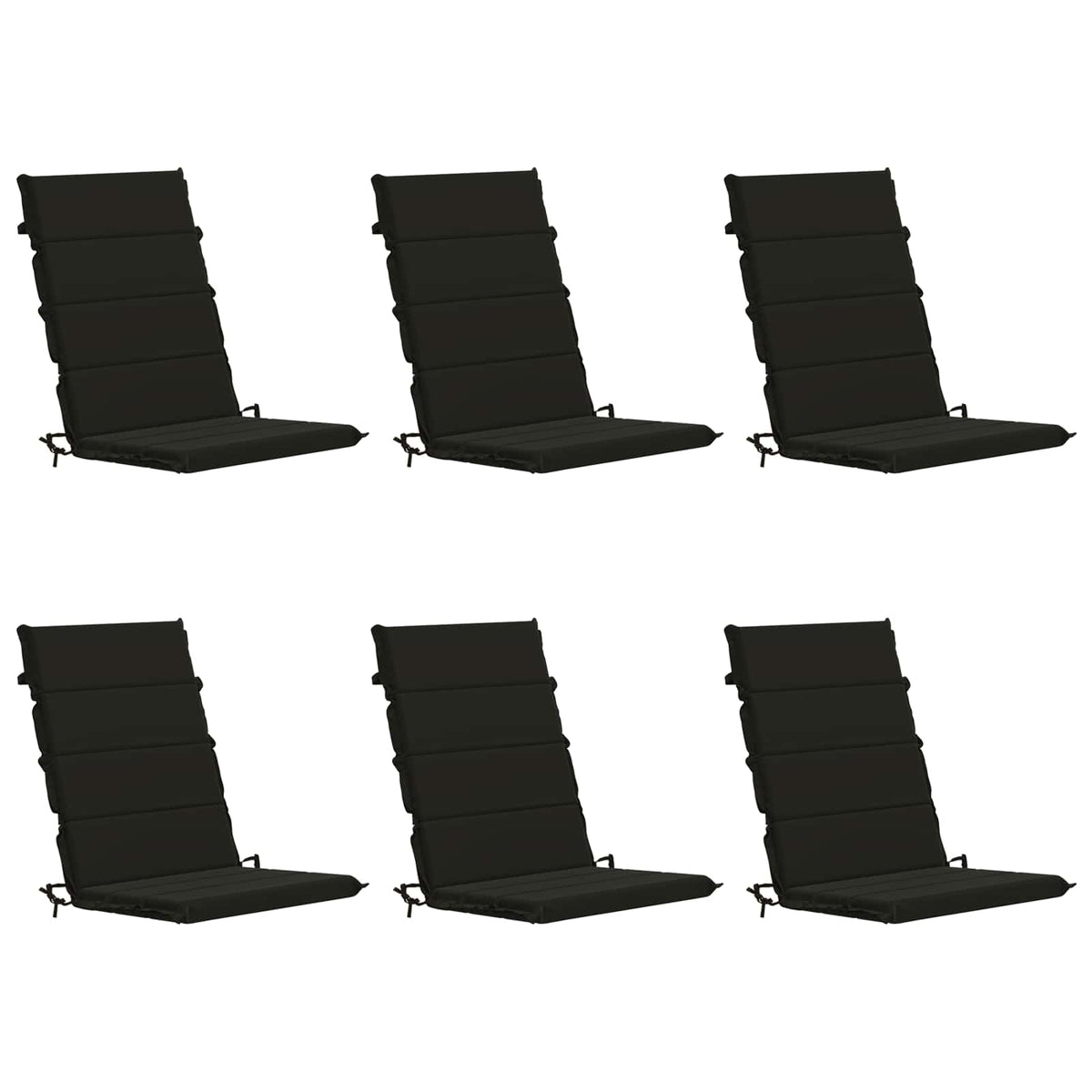 vidaXL 6-Piece High Back Bhair Cushions GEMERT 100% Polyester Black