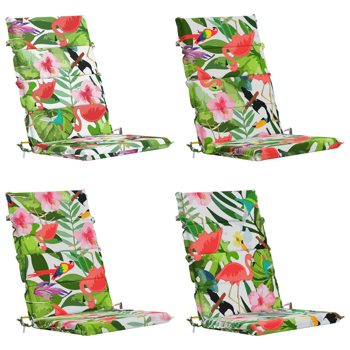 vidaXL 4-Piece High Back Bhair Cushions GEMERT 100% Polyester