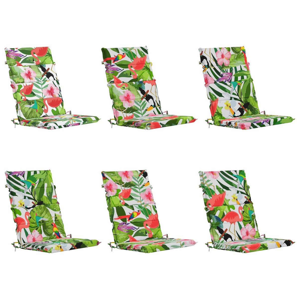 vidaXL 6-Piece High Back Bhair Cushions GEMERT 100% Polyester