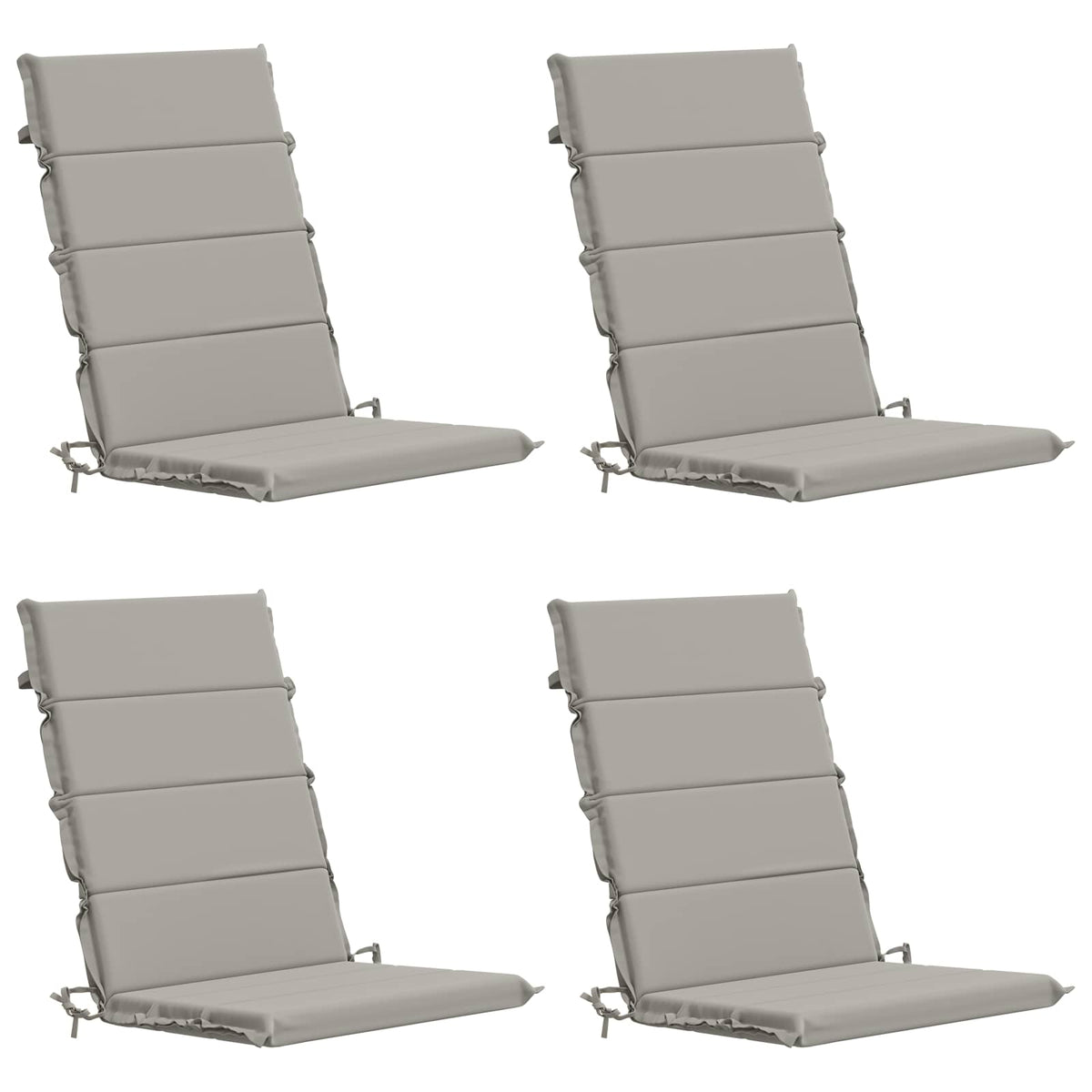 vidaXL 4-Piece High Back Bhair Cushions GEMERT 100% Polyester Grey