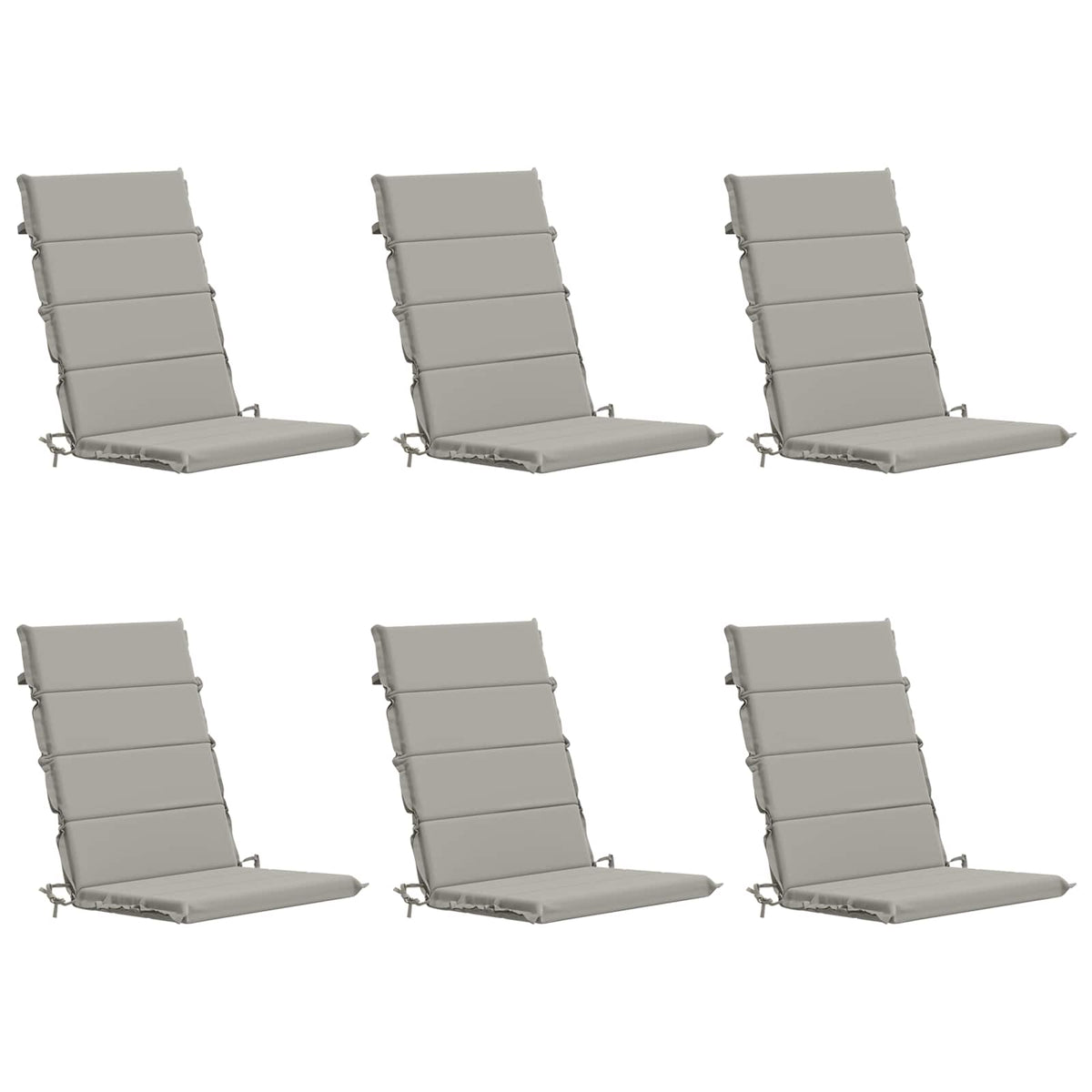 vidaXL 6-Piece High Back Bhair Cushions GEMERT 100% Polyester Grey