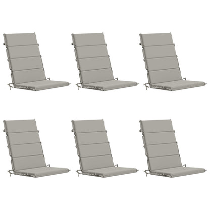 vidaXL 6-Piece High Back Bhair Cushions GEMERT 100% Polyester Grey