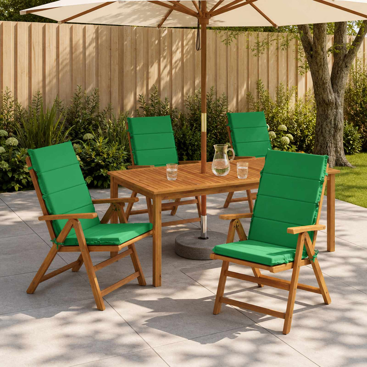 vidaXL 6-Piece High Back Bhair Cushions GEMERT 100% Polyester Green